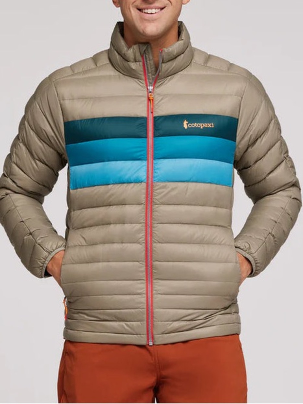 Cotopaxi Fuego Down Jacket Stone Blue Stripe - Men's XL 90 Down 10 Feather
